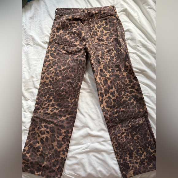 Abercrombie & Fitch Brown Leopard Print Straight-Leg Jeans - Picture 3 of 4